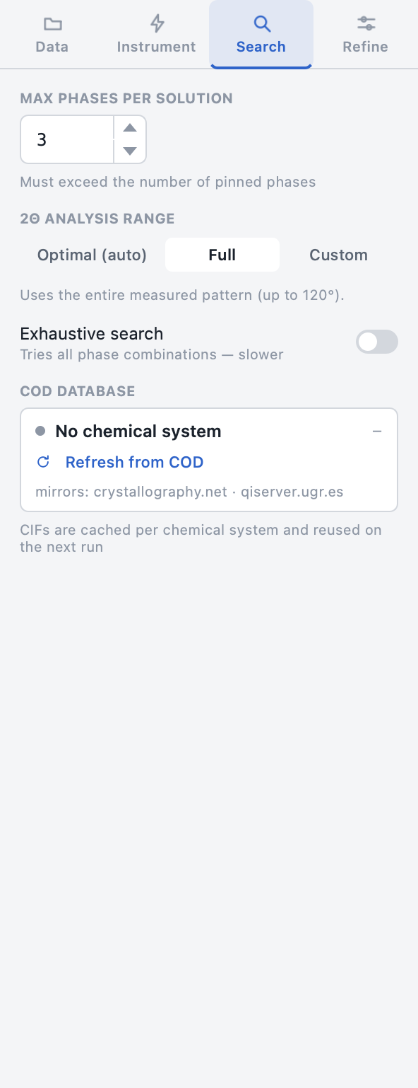 Search panel